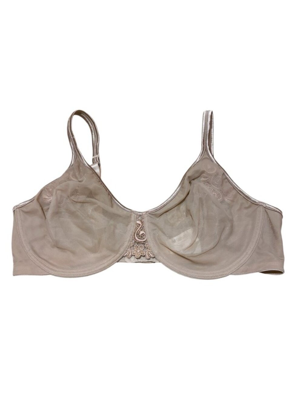 Wacoal 38D Sheer Mesh Underwire Bra Nude Tan 65565